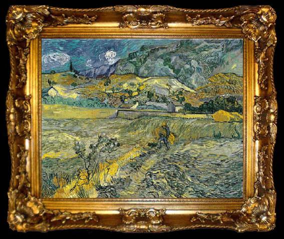 framed  Vincent Van Gogh Landscape at Saint-Remy, ta009-2